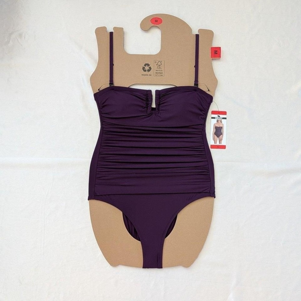 New DKNY Women's One Piece Swimsuit Purple Size Medium (6-8)